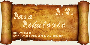 Maša Mikulović vizit kartica